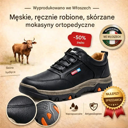 🔥 Ručně šité italské ortopedické kožené boty s oporou kotníku👣, pohodlné, voděodolné a protiskluzové, ✓ Nová kolekce pro rok 2026