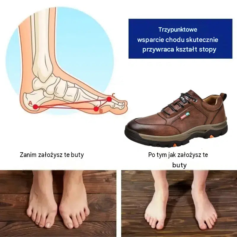 🔥 Ručně šité italské ortopedické kožené boty s oporou kotníku👣, pohodlné, voděodolné a protiskluzové, ✓ Nová kolekce pro rok 2026